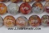 CAA1223 15.5 inches 10mm round gold mountain agate beads