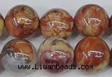 CAA1225 15.5 inches 14mm round gold mountain agate beads