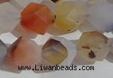 CAA1233 15.5 inches 12mm faceted nuggets matte dendritic agate beads