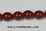 CAA130 15.5 inches 10*12mm egg-shaped red agate gemstone beads