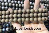 CAA1315 15.5 inches 10mm round matte plated druzy agate beads