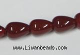 CAA132 15.5 inches 10*14mm teardrop red agate gemstone beads