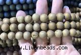 CAA1336 15.5 inches 12mm round matte plated druzy agate beads