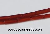 CAA136 15.5 inches 4*13mm column red agate gemstone beads