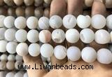 CAA1371 15.5 inches 16mm round matte plated druzy agate beads