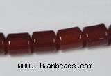 CAA139 15.5 inches 9*12mm column red agate gemstone beads