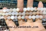 CAA1401 15.5 inches 8mm round matte druzy agate beads