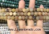 CAA1405 15.5 inches 8mm round matte druzy agate beads