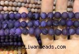 CAA1406 15.5 inches 8mm round matte druzy agate beads