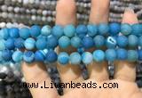 CAA1408 15.5 inches 8mm round matte druzy agate beads