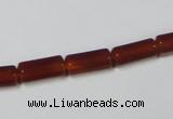 CAA141 15.5 inches 6*12mm faceted column red agate gemstone beads