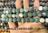 CAA1424 15.5 inches 10mm round matte druzy agate beads