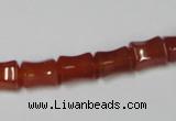 CAA143 15.5 inches 8*10mm bamboo shape red agate gemstone beads