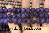 CAA1436 15.5 inches 12mm round matte druzy agate beads