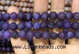 CAA1451 15.5 inches 14mm round matte druzy agate beads