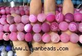 CAA1452 15.5 inches 14mm round matte druzy agate beads