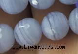 CAA1462 15.5 inches 9mm faceted round blue lace agate beads