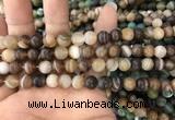 CAA1476 15.5 inches 8mm round matte banded agate beads wholesale