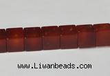 CAA150 15.5 inches 8*8mm cube red agate gemstone beads