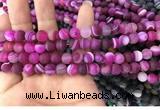 CAA1500 15.5 inches 6mm round matte banded agate beads wholesale