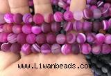 CAA1503 15.5 inches 12mm round matte banded agate beads wholesale