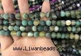 CAA1520 15.5 inches 6mm round matte banded agate beads wholesale