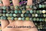 CAA1521 15.5 inches 8mm round matte banded agate beads wholesale