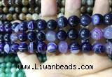 CAA1557 15.5 inches 10mm round banded agate beads wholesale