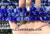 CAA1581 15.5 inches 10mm round banded agate beads wholesale