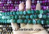 CAA1592 15.5 inches 8mm round banded agate beads wholesale