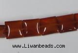 CAA160 15.5 inches 12*12mm square red agate gemstone beads