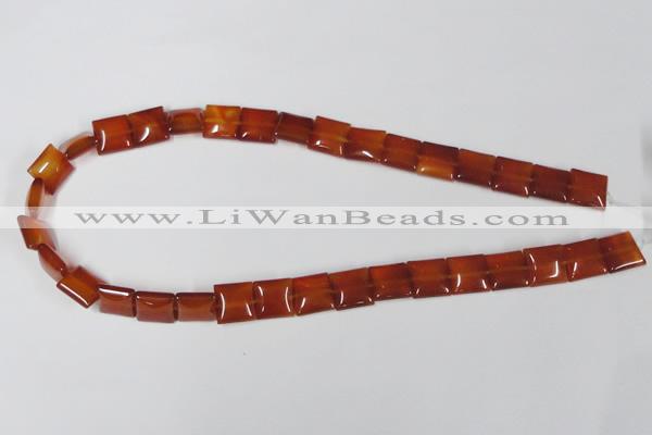 CAA160 15.5 inches 12*12mm square red agate gemstone beads