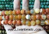 CAA1612 15.5 inches 12mm round banded agate beads wholesale