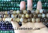 CAA1616 15.5 inches 8mm round banded agate beads wholesale