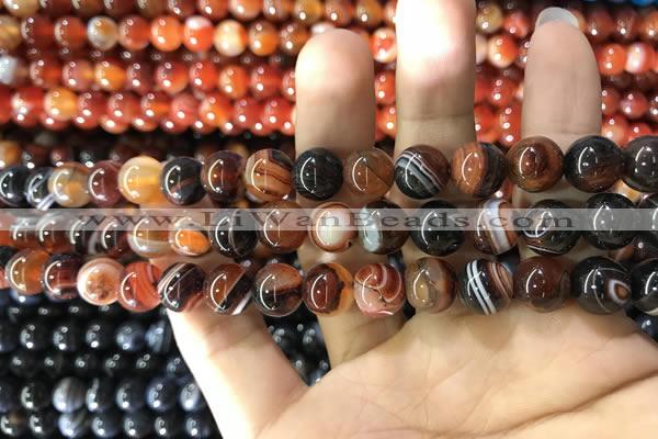 CAA1621 15.5 inches 6mm round banded agate beads wholesale