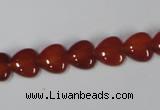 CAA163 15.5 inches 10*10mm heart red agate gemstone beads