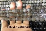 CAA1632 15.5 inches 10mm faceted round banded agate beads