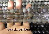 CAA1633 15.5 inches 12mm faceted round banded agate beads