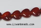 CAA164 15.5 inches 12*12mm heart red agate gemstone beads