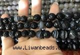 CAA1643 15.5 inches 12mm faceted round banded agate beads