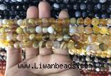 CAA1645 15.5 inches 6mm faceted round banded agate beads