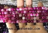 CAA1655 15.5 inches 6mm faceted round banded agate beads