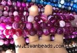 CAA1658 15.5 inches 12mm faceted round banded agate beads