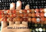 CAA1662 15.5 inches 10mm faceted round banded agate beads