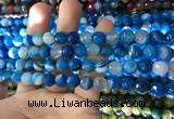 CAA1666 15.5 inches 8mm faceted round banded agate beads