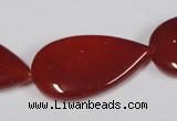 CAA167 15.5 inches 22*36mm flat teardrop red agate gemstone beads