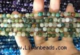 CAA1670 15.5 inches 6mm faceted round banded agate beads