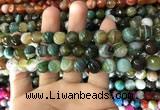 CAA1672 15.5 inches 10mm faceted round banded agate beads