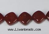 CAA168 15.5 inches 13*13mm diamond red agate gemstone beads