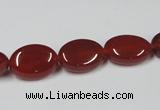 CAA169 15.5 inches 10*14mm oval red agate gemstone beads